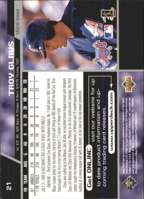 A1379- 1999 Upper Deck BB Card #s 1-250 +Rookies -You Pick- 15+ FREE US SHIP