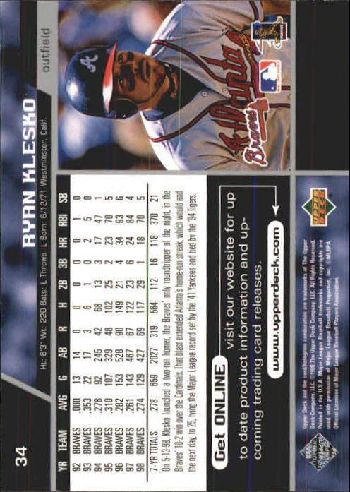 A1379- 1999 Upper Deck BB Card #s 1-250 +Rookies -You Pick- 15+ FREE US SHIP