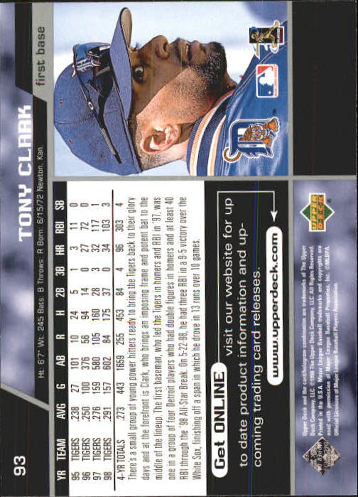 A1379- 1999 Upper Deck BB Card #s 1-250 +Rookies -You Pick- 15+ FREE US SHIP - Picture 187 of 499
