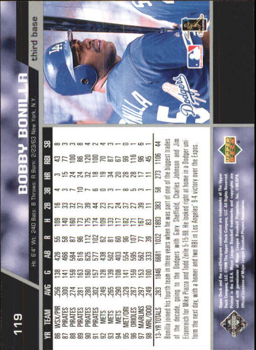A1379- 1999 Upper Deck BB Card #s 1-250 +Rookies -You Pick- 15+ FREE US SHIP - Picture 237 of 499