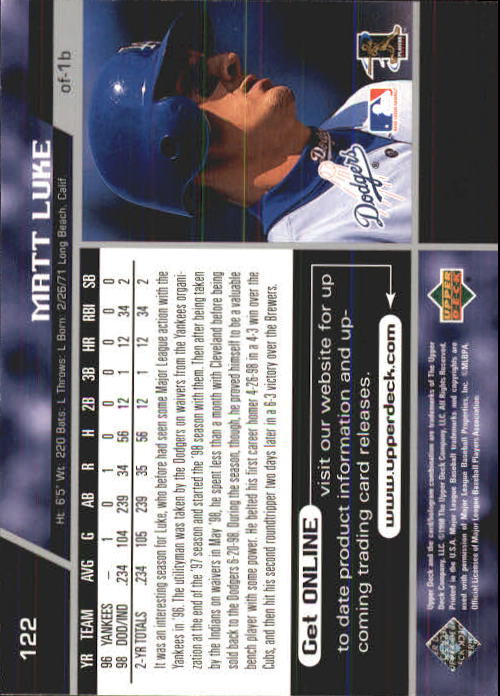 A1379- 1999 Upper Deck BB Card #s 1-250 +Rookies -You Pick- 15+ FREE US SHIP - Picture 243 of 499