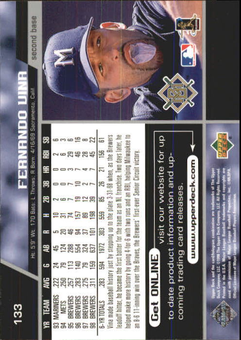 A1379- 1999 Upper Deck BB Card #s 1-250 +Rookies -You Pick- 15+ FREE US SHIP - Picture 265 of 499