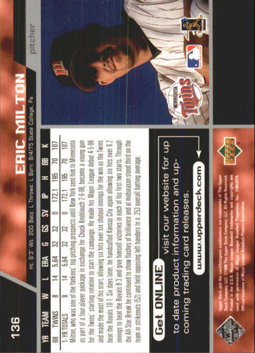 A1379- 1999 Upper Deck BB Card #s 1-250 +Rookies -You Pick- 15+ FREE US SHIP - Picture 271 of 499