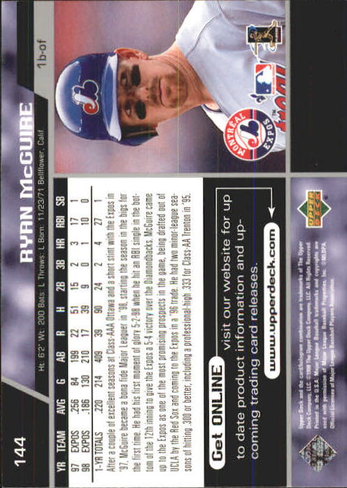A1379- 1999 Upper Deck BB Card #s 1-250 +Rookies -You Pick- 15+ FREE US SHIP - Picture 287 of 499