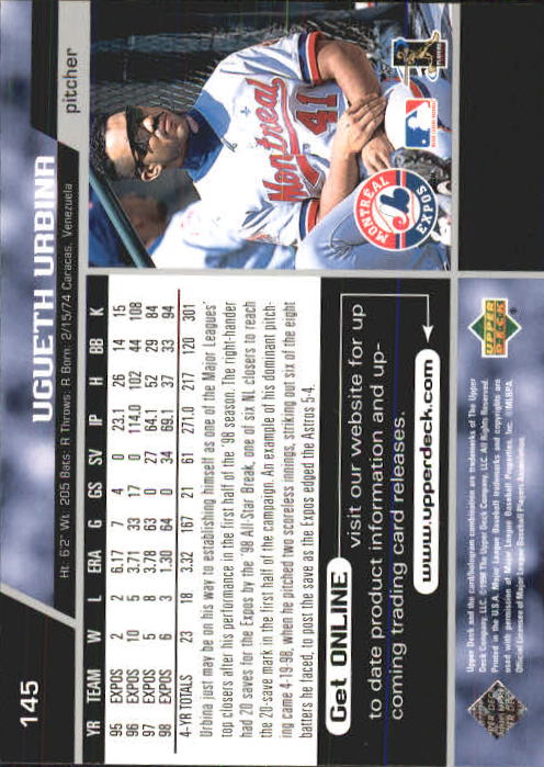 A1379- 1999 Upper Deck BB Card #s 1-250 +Rookies -You Pick- 15+ FREE US SHIP - Picture 289 of 499