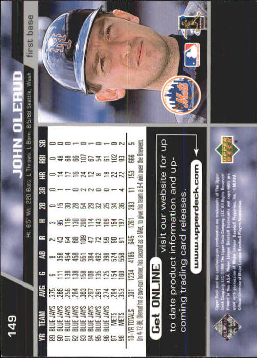 A1379- 1999 Upper Deck BB Card #s 1-250 +Rookies -You Pick- 15+ FREE US SHIP - Picture 297 of 499