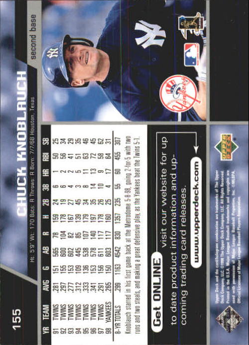 A1379- 1999 Upper Deck BB Card #s 1-250 +Rookies -You Pick- 15+ FREE US SHIP - Picture 309 of 499