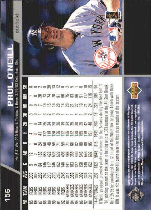 A1379- 1999 Upper Deck BB Card #s 1-250 +Rookies -You Pick- 15+ FREE US SHIP - Picture 311 of 499