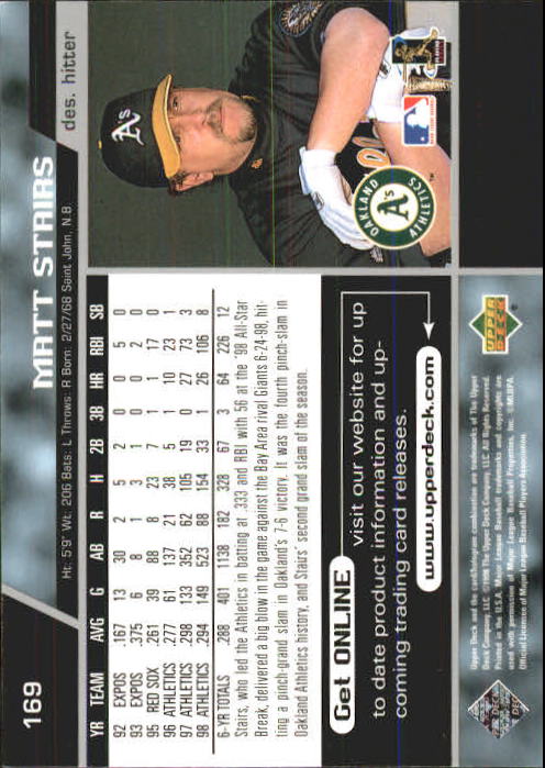 A1379- 1999 Upper Deck BB Card #s 1-250 +Rookies -You Pick- 15+ FREE US SHIP - Picture 337 of 499