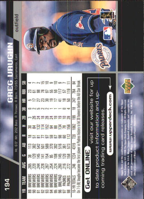 A1379- 1999 Upper Deck BB Card #s 1-250 +Rookies -You Pick- 15+ FREE US SHIP - Picture 387 of 499