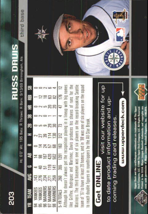 A1379- 1999 Upper Deck BB Card #s 1-250 +Rookies -You Pick- 15+ FREE US SHIP - Picture 405 of 499