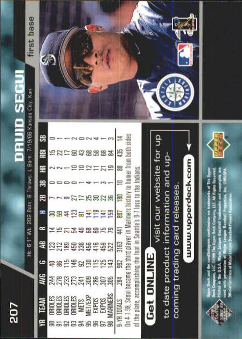 A1379- 1999 Upper Deck BB Card #s 1-250 +Rookies -You Pick- 15+ FREE US SHIP - Picture 413 of 499