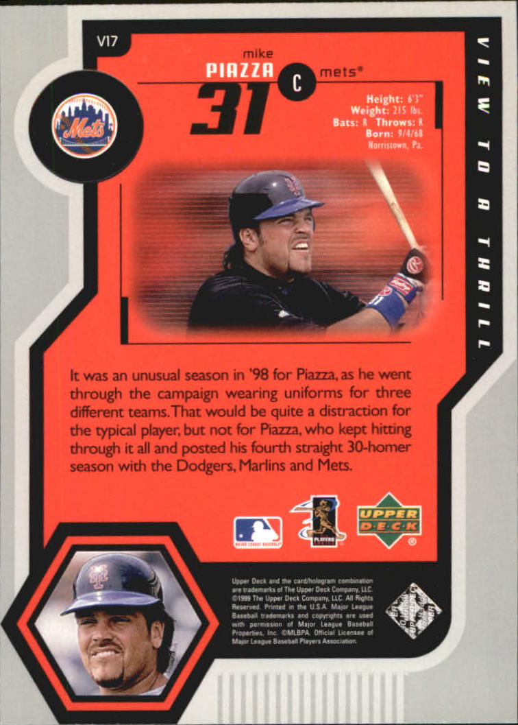 1999 Upper Deck View to a Thrill #V17 Mike Piazza back image