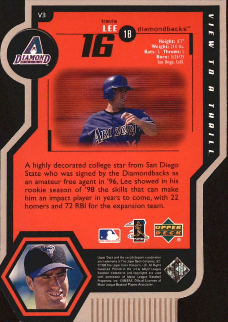 1999 Upper Deck View to a Thrill Double #V3 Travis Lee back image