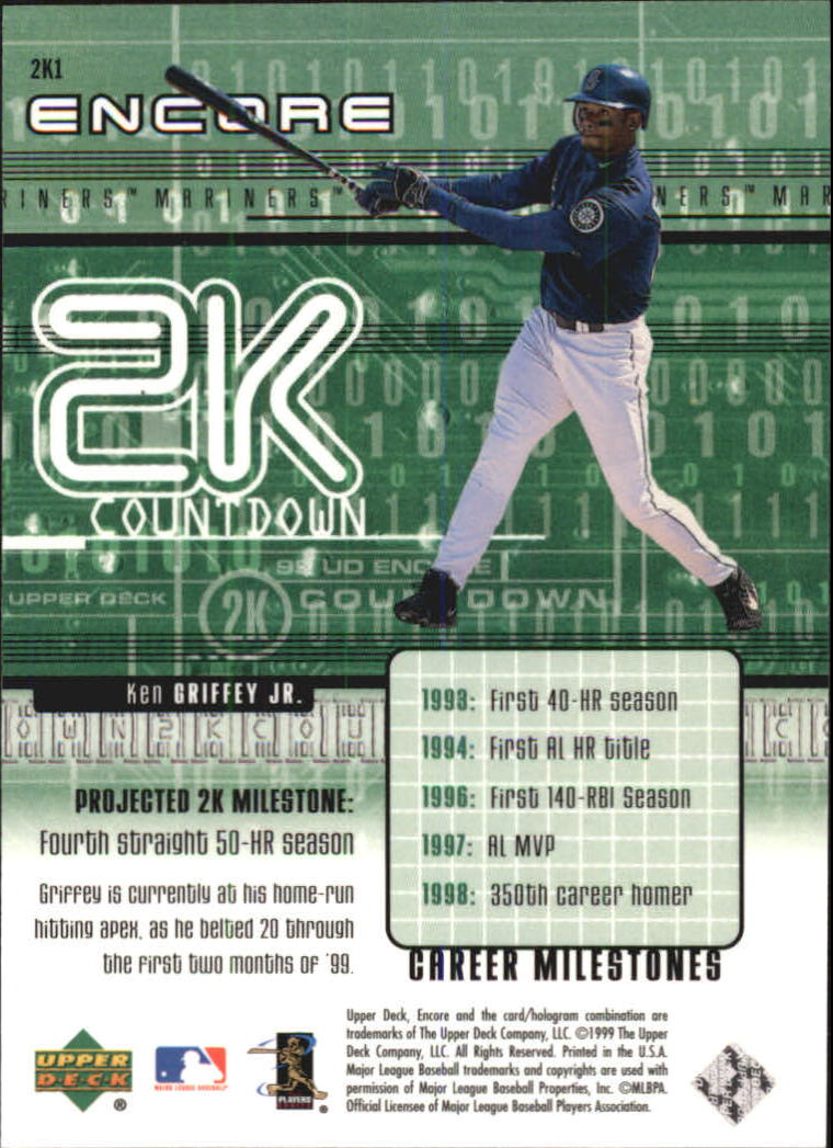 1999 Upper Deck Encore 2K Countdown #2K1 Ken Griffey Jr. back image