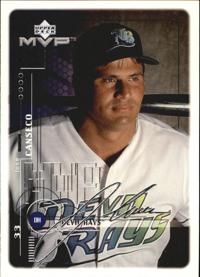 Jose Canseco signed Baseball Card (Tampa Bay Devil Rays) 2000 Fleer  Tradition #320