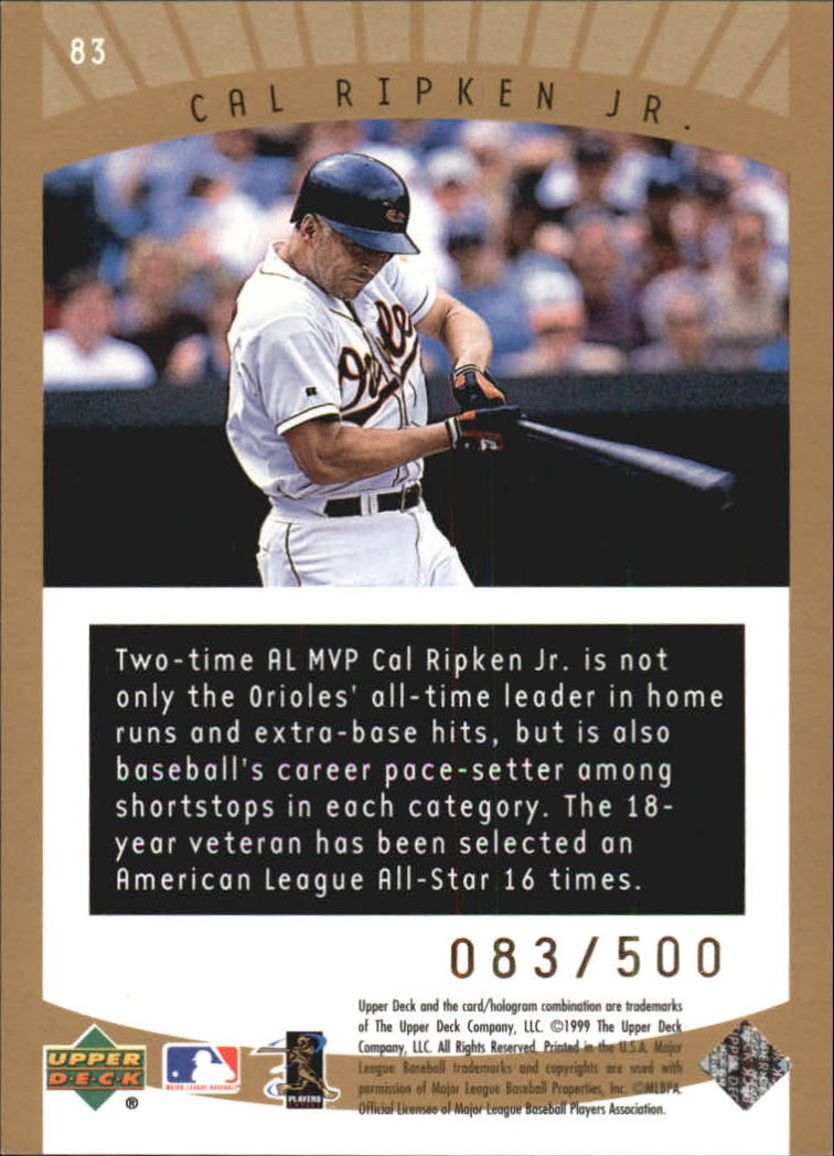 1999 Upper Deck Ovation Standing Ovation #83 Cal Ripken SS