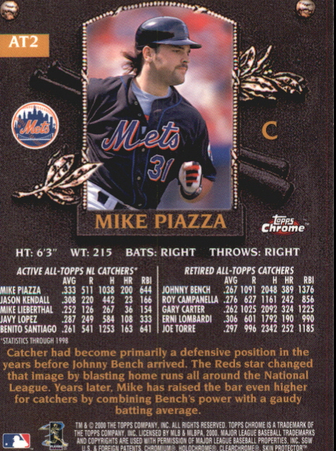 2000 Topps Chrome All-Topps #AT2 Mike Piazza back image