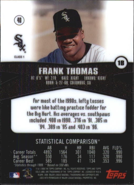 A6677- 2000 Topps Gold Label BB #s 1-100 +Inserts -You Pick- 15+ FREE US SHIP - Picture 49 of 425