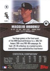 2000 Topps Gold Label Class 1 #48 Magglio Ordonez back image