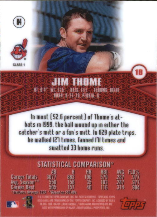 A6677- 2000 Topps Gold Label BB #s 1-100 +Inserts -You Pick- 15+ FREE US SHIP - Picture 85 of 425