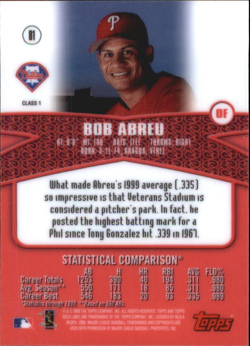 A6677- 2000 Topps Gold Label BB #s 1-100 +Inserts -You Pick- 15+ FREE US SHIP - Picture 115 of 425