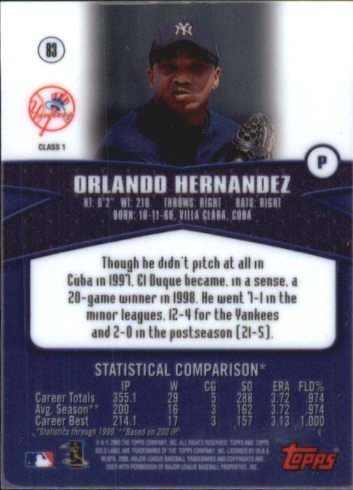 A6677- 2000 Topps Gold Label BB #s 1-100 +Inserts -You Pick- 15+ FREE US SHIP - Picture 119 of 425