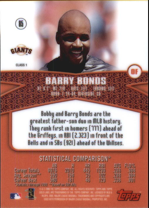 A6677- 2000 Topps Gold Label BB #s 1-100 +Inserts -You Pick- 15+ FREE US SHIP - Picture 121 of 425