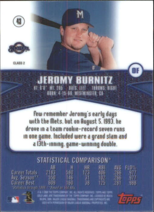 A6677- 2000 Topps Gold Label BB #s 1-100 +Inserts -You Pick- 15+ FREE US SHIP - Picture 195 of 425