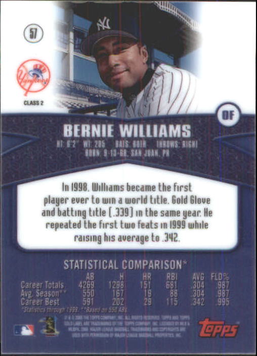 A6677- 2000 Topps Gold Label BB #s 1-100 +Inserts -You Pick- 15+ FREE US SHIP - Picture 217 of 425
