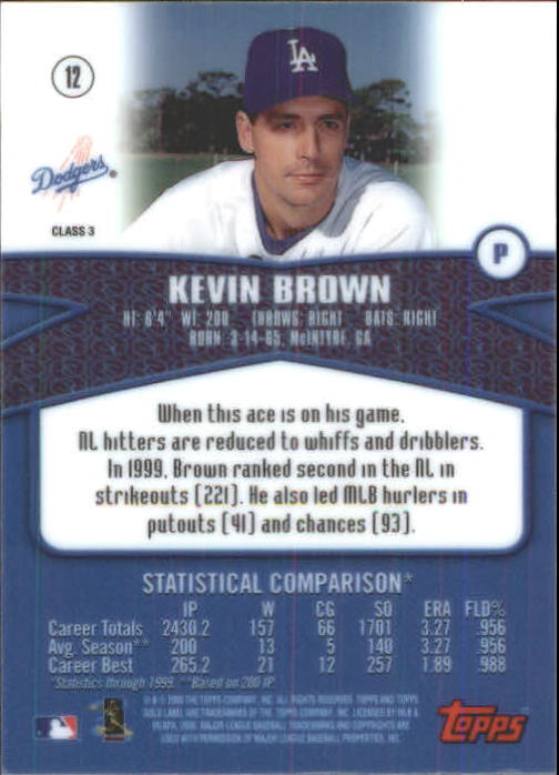 2000 Topps Gold Label Class 3 #12 Kevin Brown back image