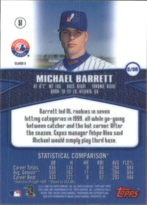 A6677- 2000 Topps Gold Label BB #s 1-100 +Inserts -You Pick- 15+ FREE US SHIP - Picture 357 of 425