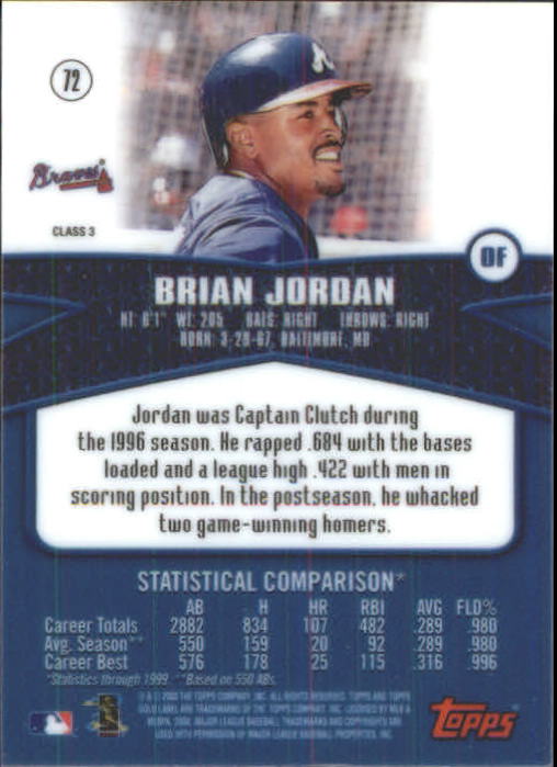 A6677- 2000 Topps Gold Label BB #s 1-100 +Inserts -You Pick- 15+ FREE US SHIP - Picture 393 of 425