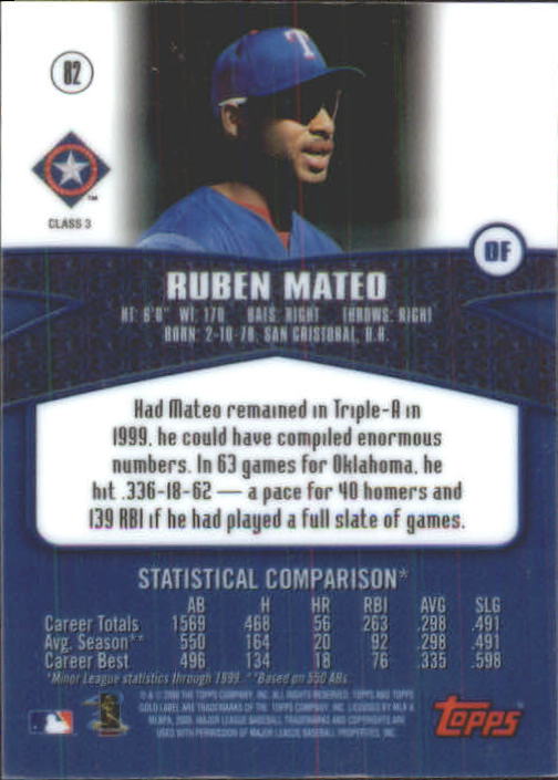 A6677- 2000 Topps Gold Label BB #s 1-100 +Inserts -You Pick- 15+ FREE US SHIP - Picture 407 of 425