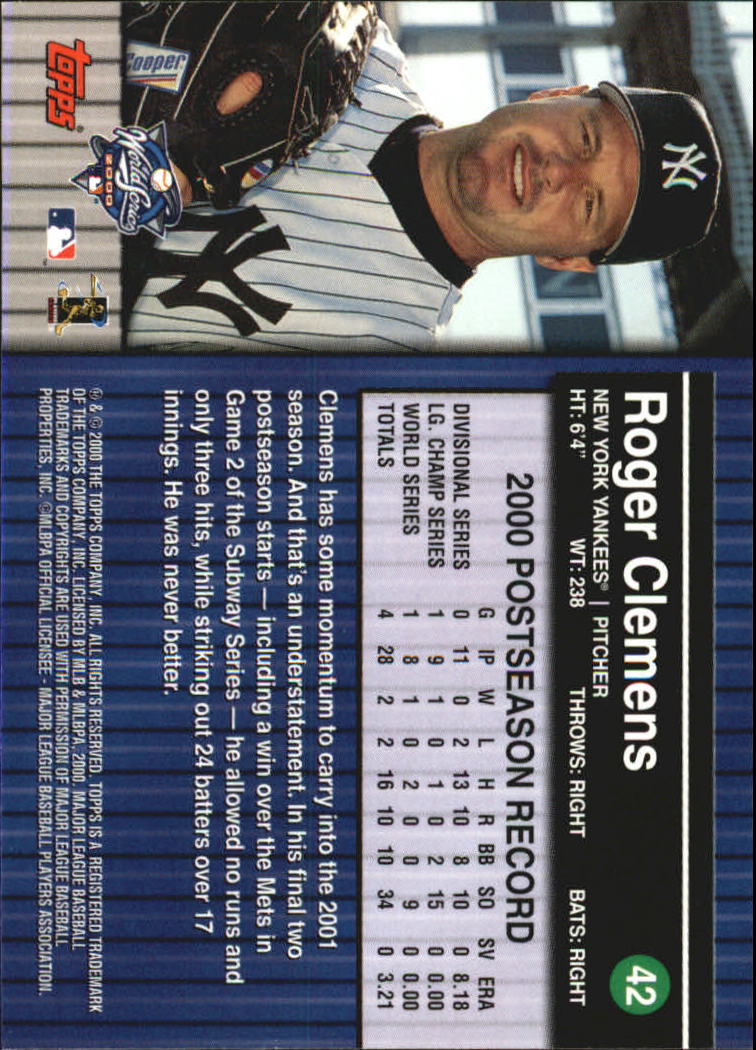 B6083- 2000 Topps Subway Serie Mets Yankees 1-100 -du Pick- 15 + Gratis US - Bild 47 von 131