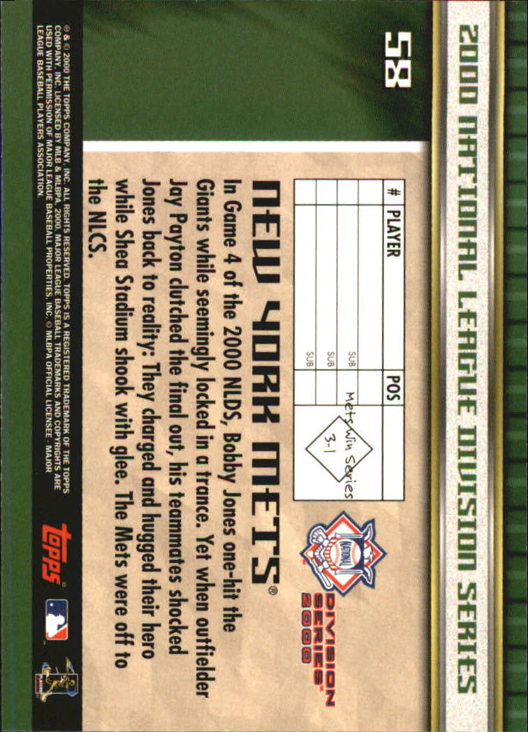 B6083- 2000 Topps Subway Serie Mets Yankees 1-100 -du Pick- 15 + Gratis US - Bild 67 von 131