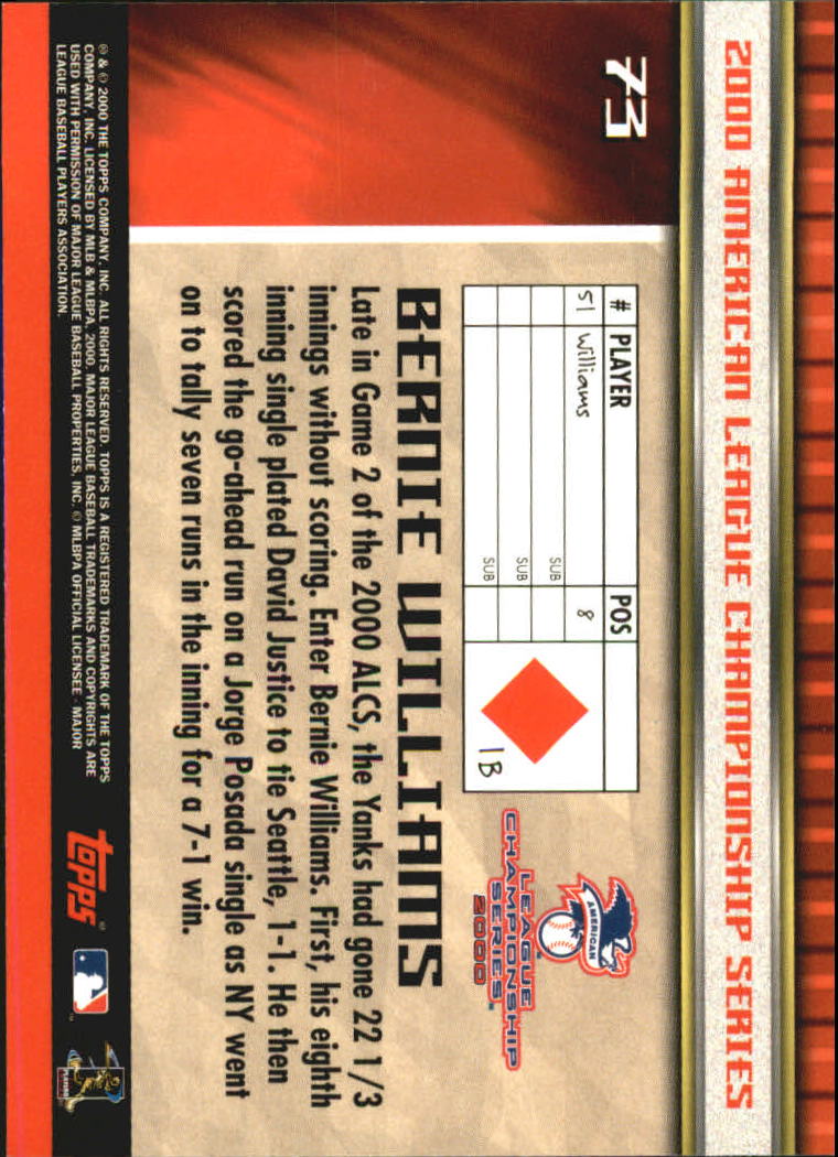 B6083- 2000 Topps Subway Serie Mets Yankees 1-100 -du Pick- 15 + Gratis US - Bild 93 von 131