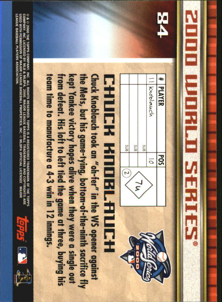 B6083- 2000 Topps Subway Serie Mets Yankees 1-100 -du Pick- 15 + Gratis US - Bild 111 von 131