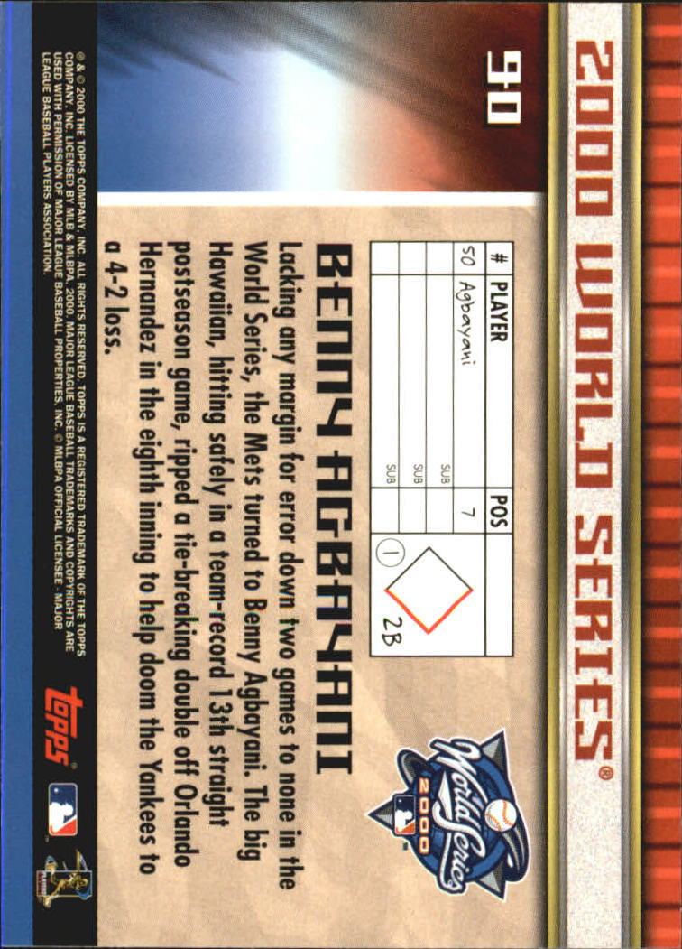 B6083- 2000 Topps Subway Serie Mets Yankees 1-100 -du Pick- 15 + Gratis US - Bild 119 von 131
