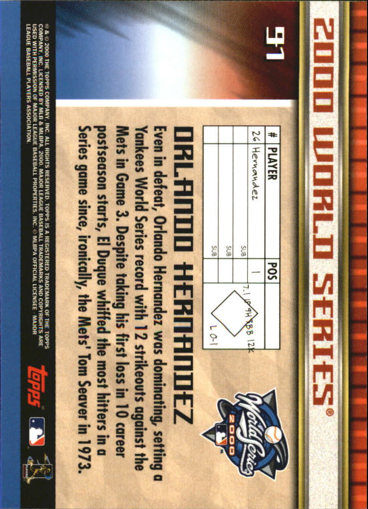 B6083- 2000 Topps Subway Serie Mets Yankees 1-100 -du Pick- 15 + Gratis US - Bild 121 von 131