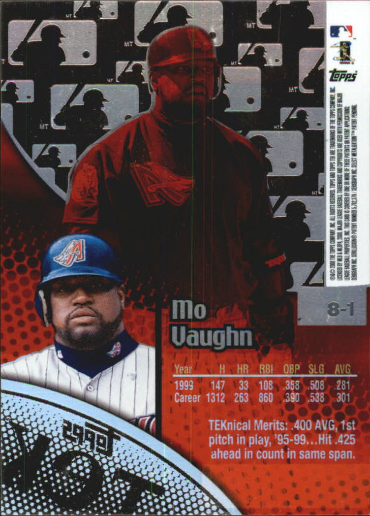 2000 Topps Tek Pattern 1 #8 Mo Vaughn back image