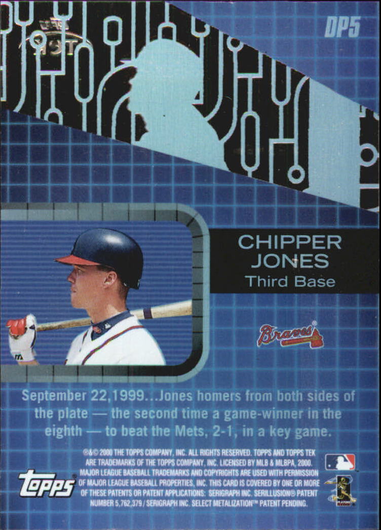 2000 Topps Tek Dramatek Performers #DP5 Chipper Jones back image