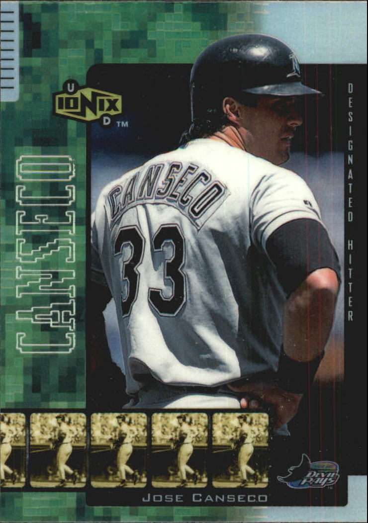 Jose Canseco signed Baseball Card (Tampa Bay Devil Rays) 2000 Fleer  Tradition #320