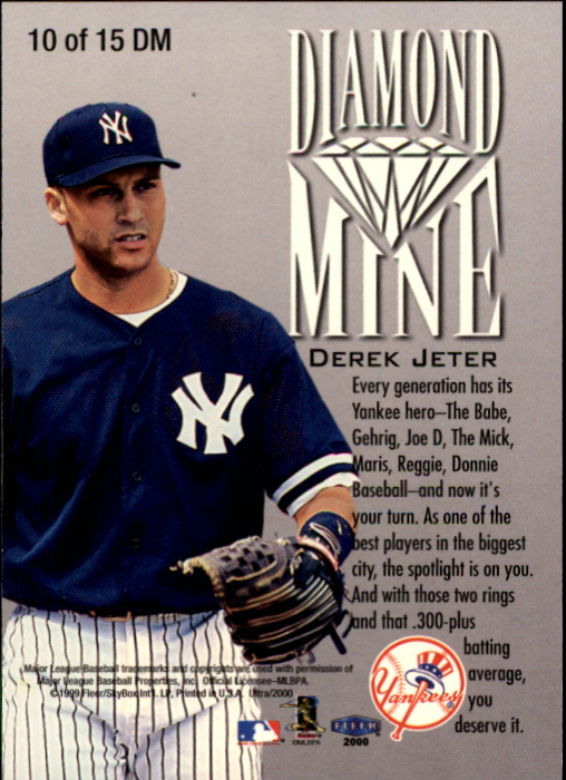 2000 Ultra Diamond Mine #10 Derek Jeter back image