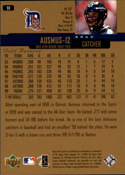 2000 Upper Deck Gold Reserve #90 Brad Ausmus