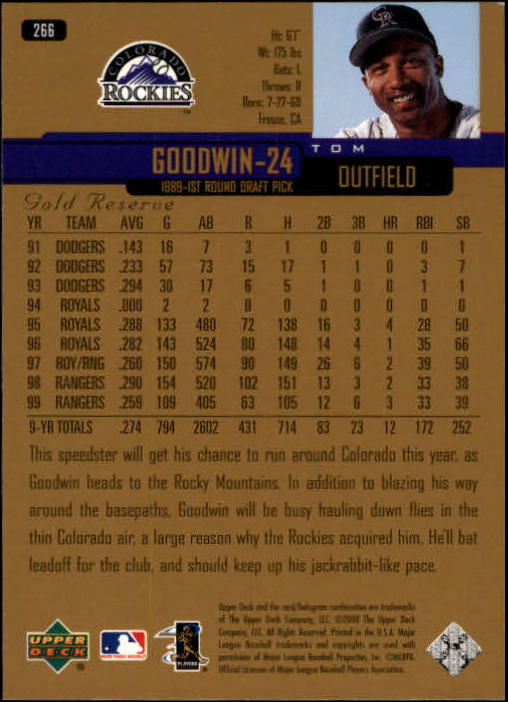 2000 Upper Deck Gold Reserve #266 Tom Goodwin