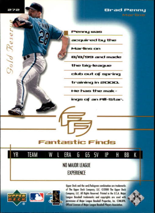 2000 Upper Deck Gold Reserve #272 Brad Penny FF