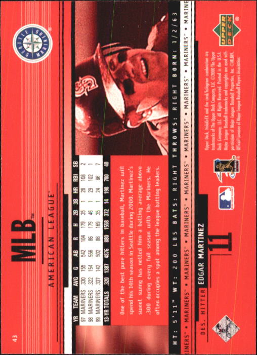 B1703- 2000 Upper Deck HoloGrFX BB #s 1-90 +Inserts -You Pick- 15+ FREE US SHIP - Picture 85 of 179