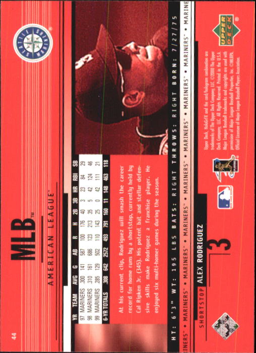 B1703- 2000 Upper Deck HoloGrFX BB #s 1-90 +Inserts -You Pick- 15+ FREE US SHIP - Picture 87 of 179