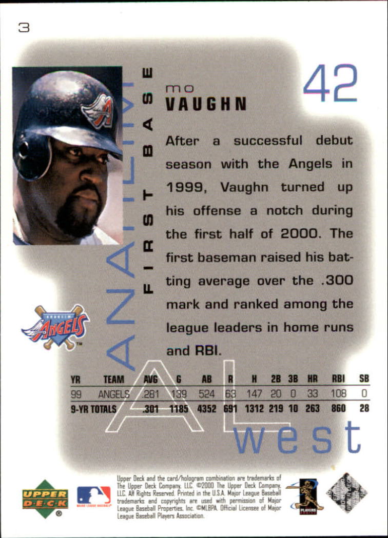 2000 Upper Deck Pros and Prospects #3 Mo Vaughn back image